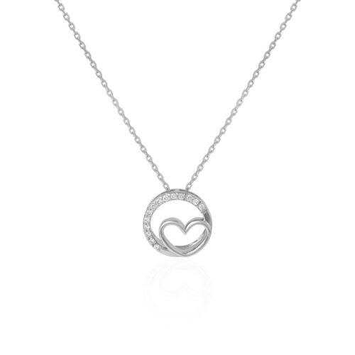 Exquisite Heart Shape White Gold Diamond Necklace A Signature Creation by Bafleh Jewellery