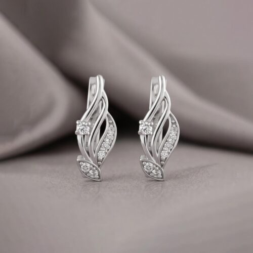 Indulge in the Ultimate Luxury: 18K White Gold Diamond Earrings with IDT Certification by Bafleh Jewellery
