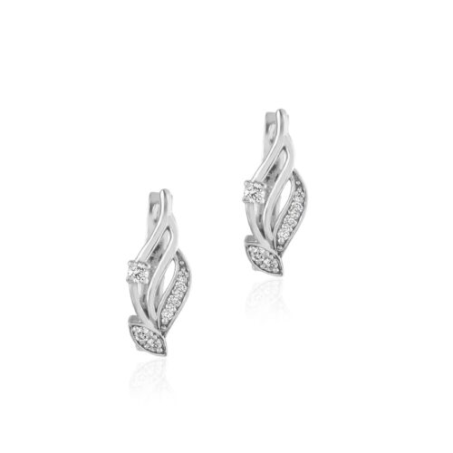 Indulge in the Ultimate Luxury: 18K White Gold Diamond Earrings with IDT Certification by Bafleh Jewellery