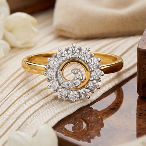 Shine Forever with Exquisite 18K Yellow Gold Natural Diamond Ring