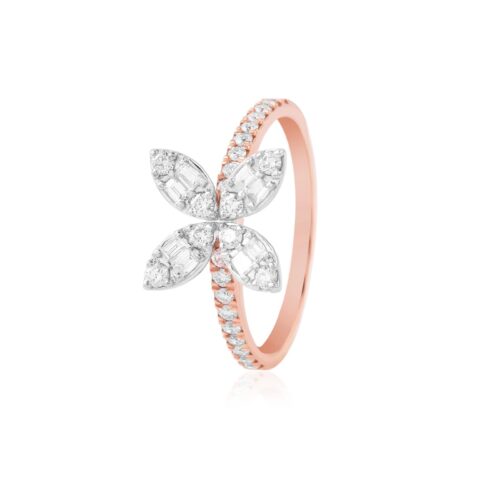 Elegance in Every Sparkle ? Rose Gold Diamond Ring at Bafleh
