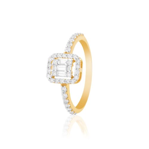 Timeless Love in Yellow Gold ? Diamond Engagement Ring Exclusively at Bafleh Jewellery