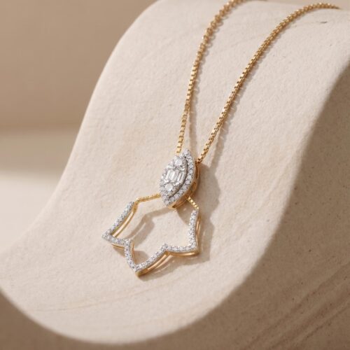 18K Yellow Gold Natural Diamond Necklace A Symbol of Timeless Luxury by Bafleh Jewellery