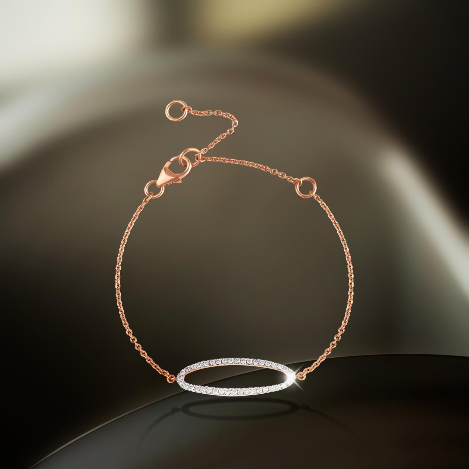 Authentic Diamond Rose Gold Bracelet with IDT Certificate – Bafleh Exclusive