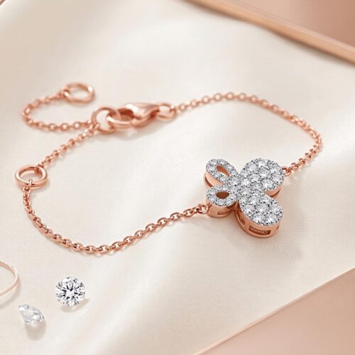 Exquisite Diamond Rose Gold Bracelet with IDT Certification ? Only at Bafleh Jewellery