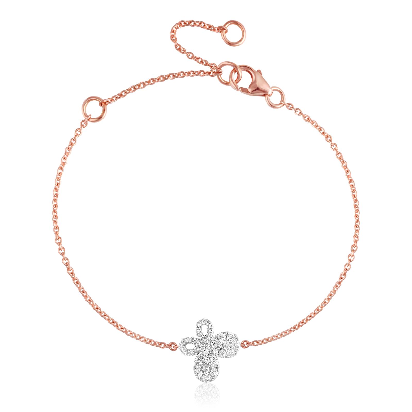 Exquisite Diamond Rose Gold Bracelet with IDT Certification – Only at Bafleh Jewellery