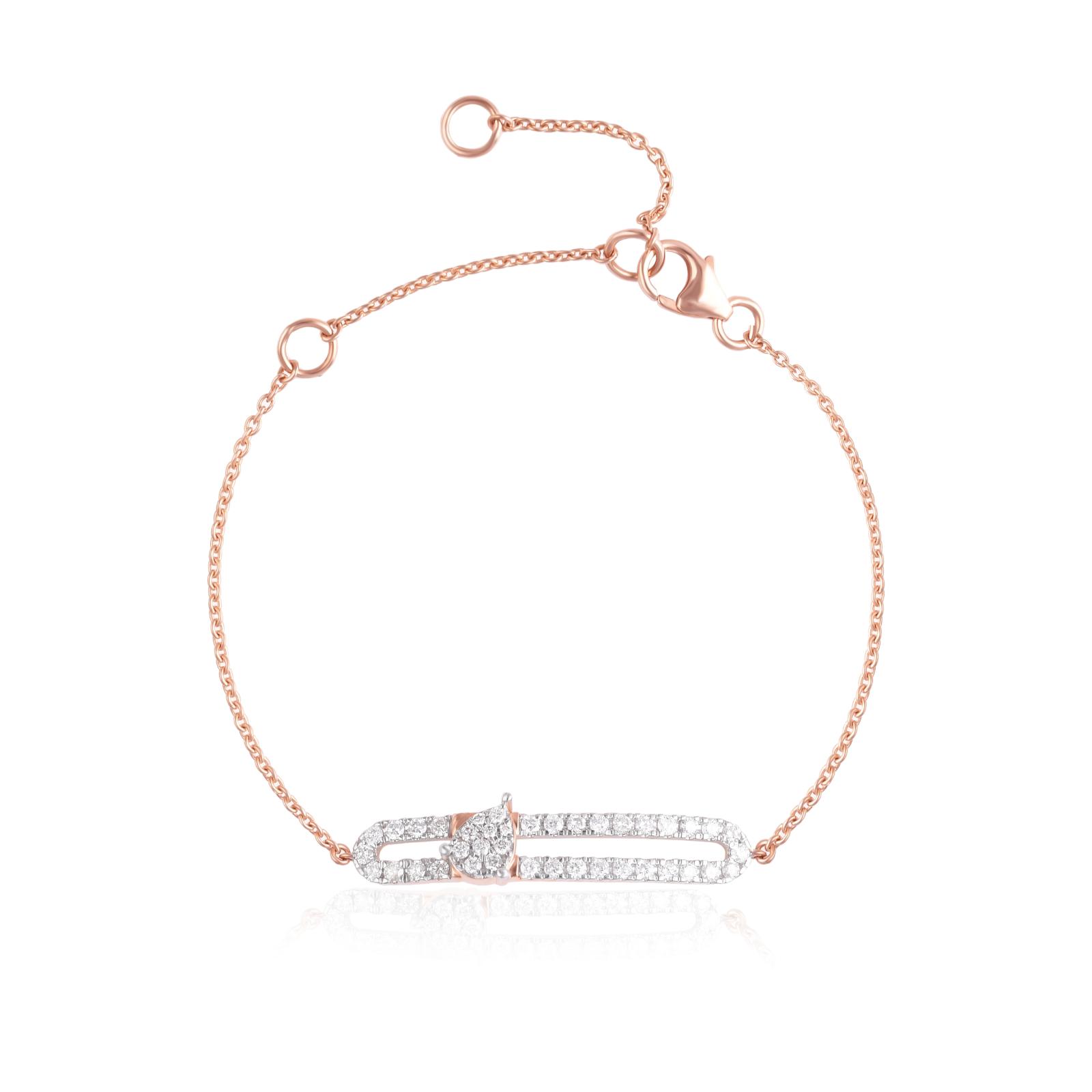 Bafleh Jewellery Exclusive – Diamond Rose Gold Bracelet with Authentic IDT Certification