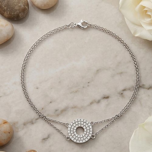 Elegant 18K White Gold Round Cut Natural Diamond Bracelet ? Daily Wear Luxury | IDT Certified by Bafleh Jewellery