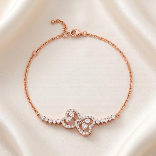 Shop Premium 18K Rose Gold Diamond Bracelets Crafted with Natural Diamonds at Bafleh Jewellery