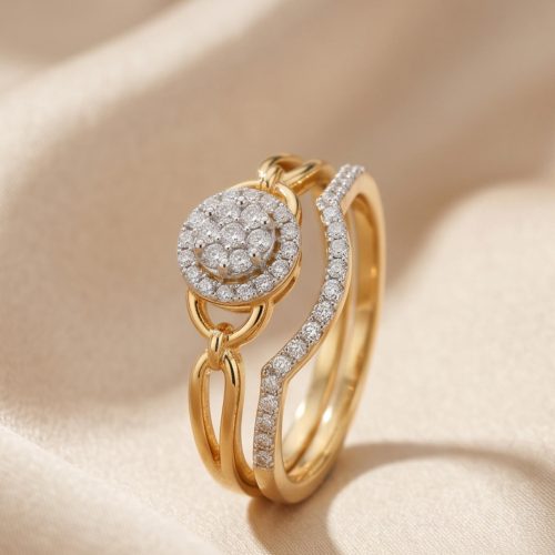 Premium 18K Yellow Gold Twin Engagement Ring Collection – Bafleh Jewellery