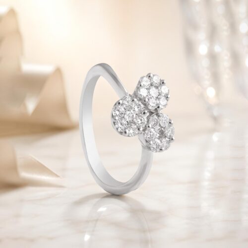 Radiate Elegance with a Premium 18K White Gold Diamond Ring Featuring Natural Diamonds Perfect for Every Occasion at Bafleh Jewellery