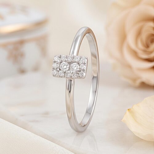 Bafleh Jewellery Exclusive 18K White Gold Natural Diamond Ring