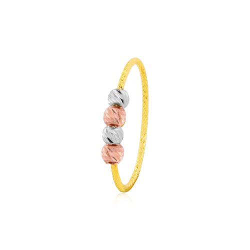 Radiant Ball Shapes in 3 Tone Gold 22kt Gold Ring