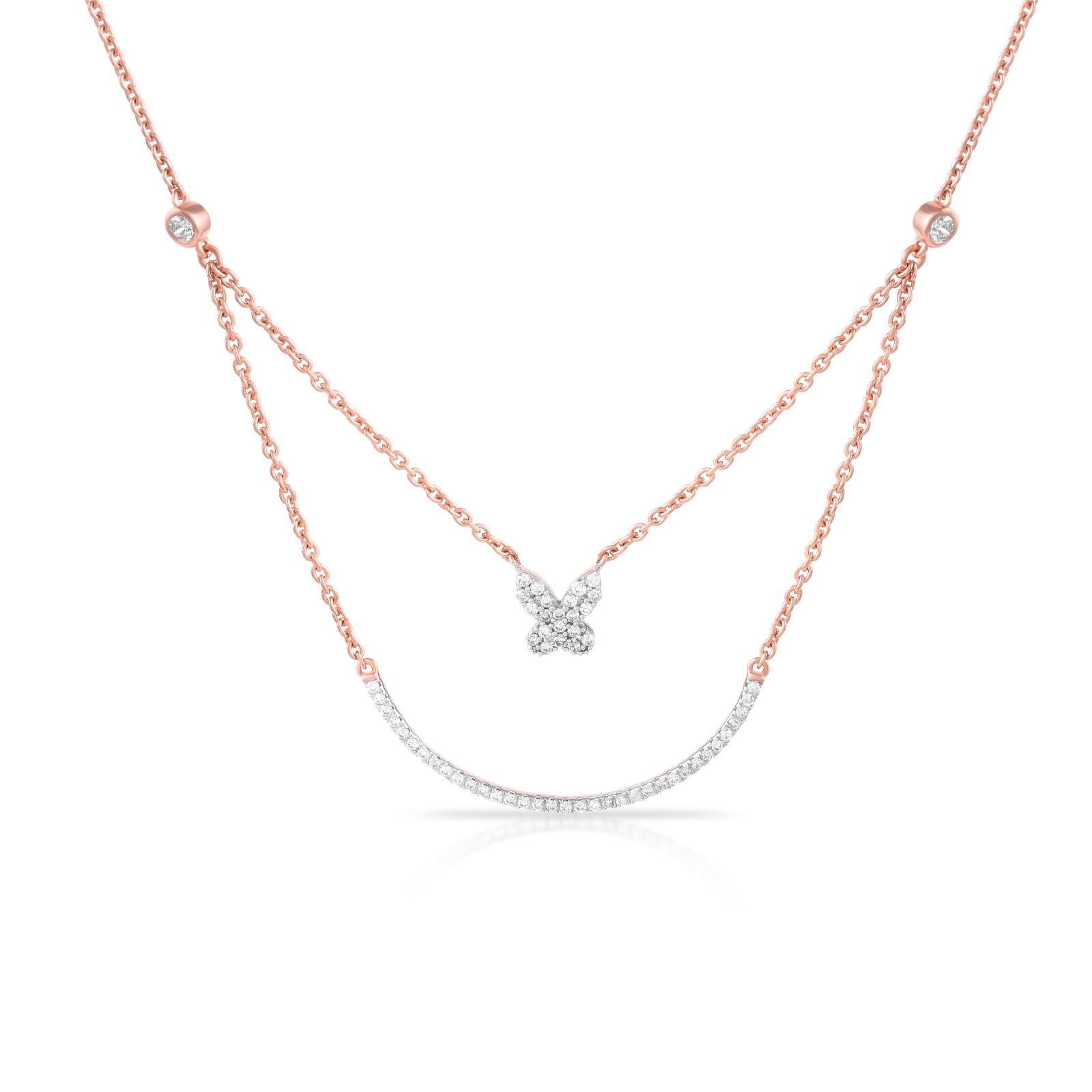 Certified Sparkle in Every Layer – Diamond Necklace Available Only at Bafleh Jewellery