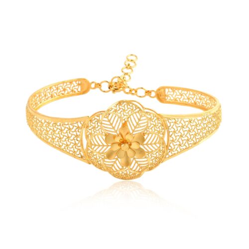 Royal Radiance: Temple-Inspired 22kt Gold Bangles with Intricate Detailing