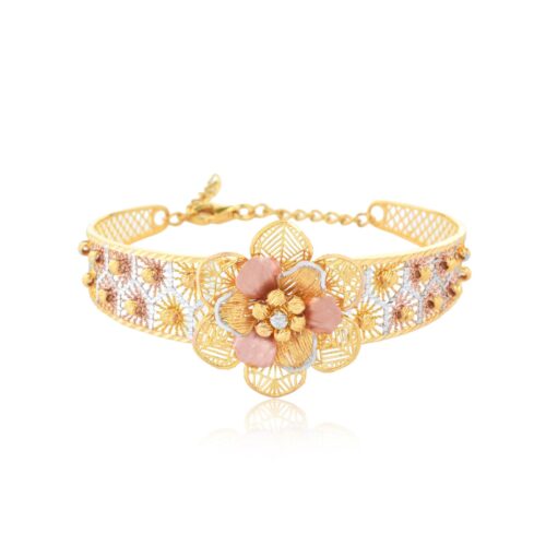 Majestic Motifs: Floral and Filigree Designs in 22kt Gold Bangles