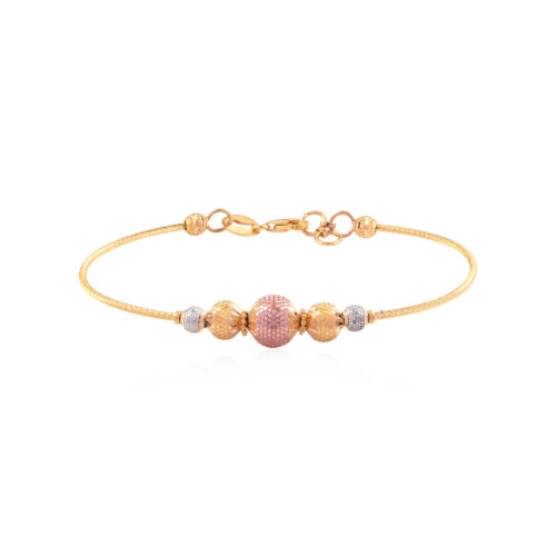 Elegant 3-Tone Gold Bangles Rose, White & Yellow Gold in Perfect Harmony