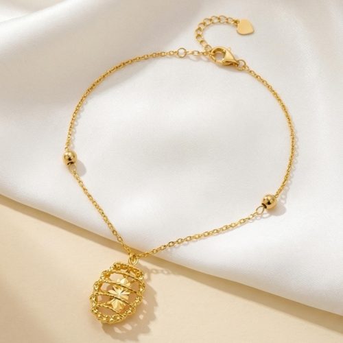 Nature-Inspired Grace Floral 22kt Yellow Gold Bracelet