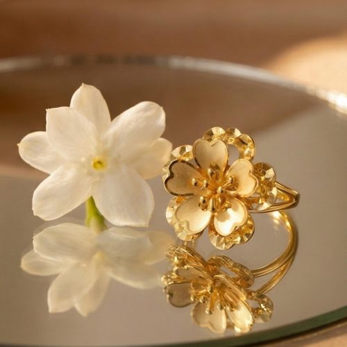 Radiant in Yellow Gold 22kt Flower Ring