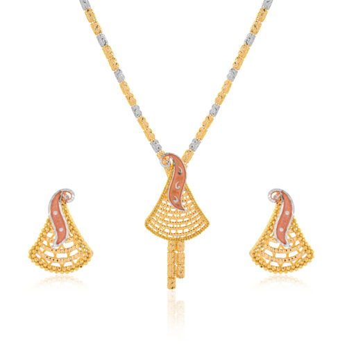 Eid Elegance in 22K ✨🌙 Radiant Gold Necklace Set for Eid al-Adha 💛🕌
