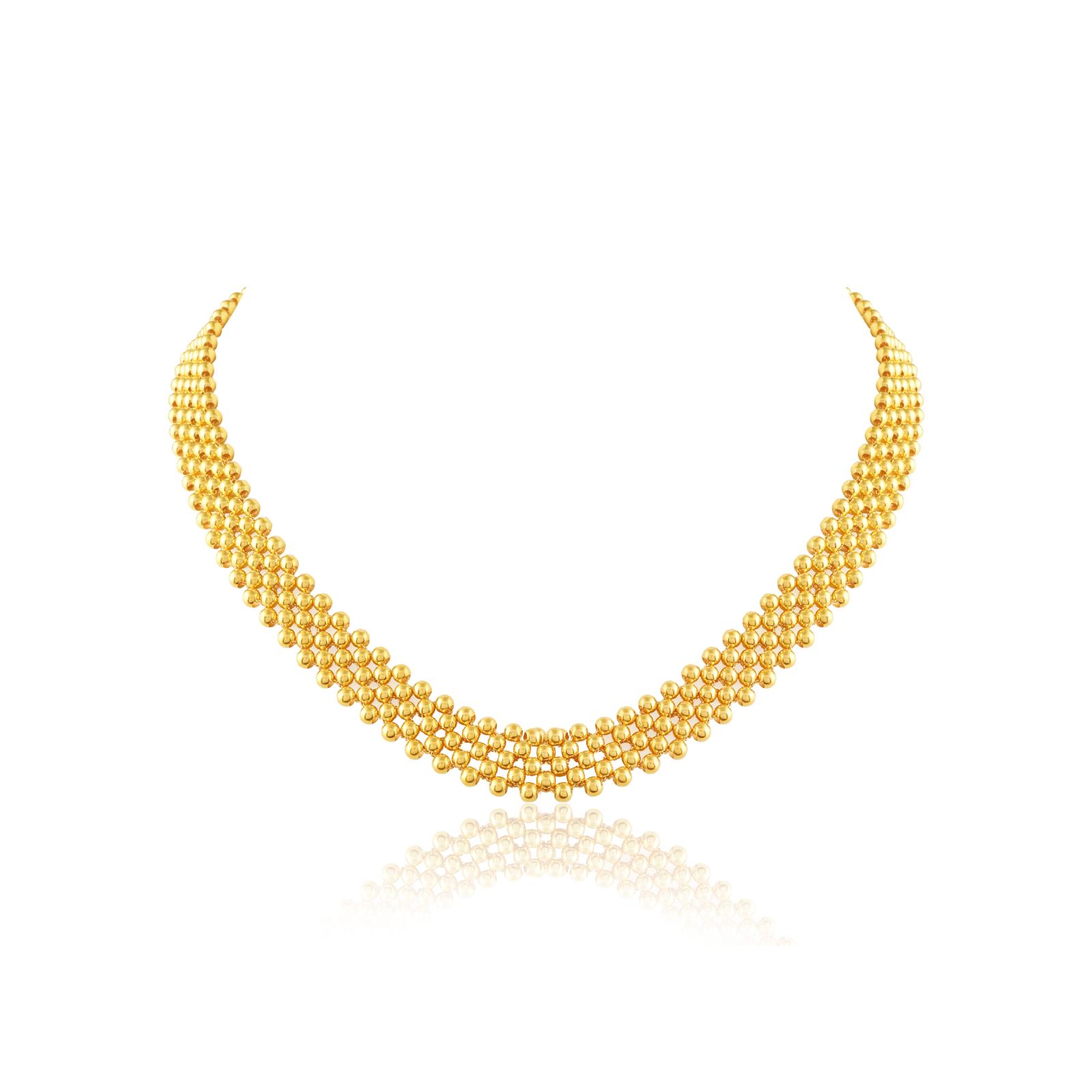 Discover the Broad & Unique 21K Gold Necklace – Only at Bafleh Jewellery