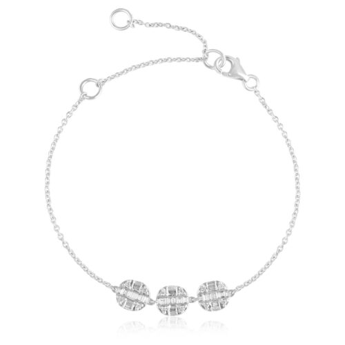 Modern Glamour: Diamond White Gold Bracelet with IDT Certificate