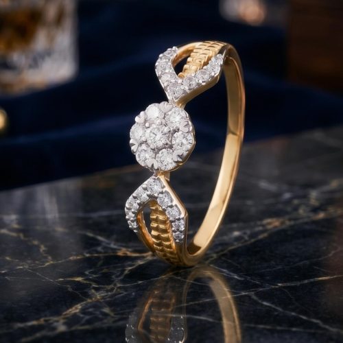 Timeless Love in Yellow Gold  Diamond Engagement Ring Exclusively at Bafleh Jewellery