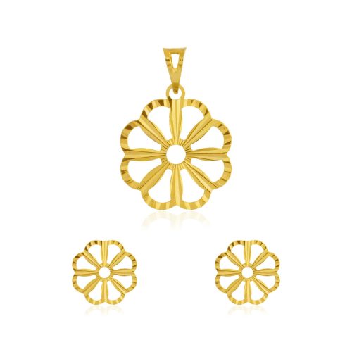 Luxury 18K Gold Pendant Set that Captures the Essence of Pure Gold Elegance