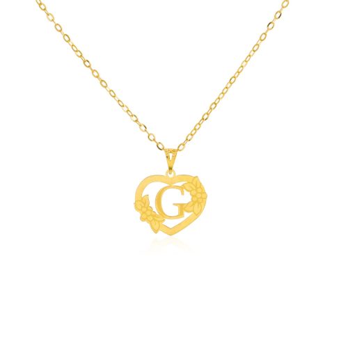 18K Gold 'G' Pendant Necklace