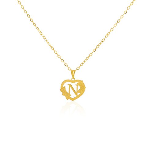 18K Gold 'N' Pendant Necklace