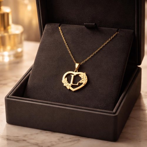 18K Gold 'L' Pendant Necklace