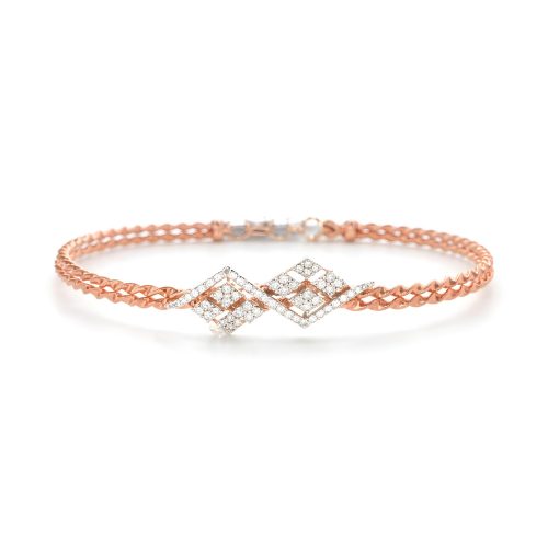 Elegant 14K Gold Diamond Bangle with Certified Natural Diamonds and IDT Certificate by Bafleh Jewellery