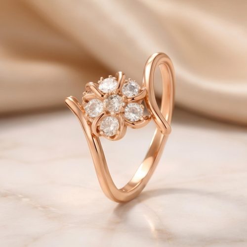 Where Elegance Begins Discover the All-New Lounge Collection of 14K Rose Gold Diamond Rings Now Launched at Bafleh Jewellery