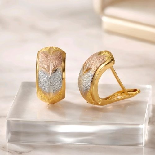 Embrace the beauty of fine craftsmanship with elegant 22K gold earrings by Bafleh Jewellery