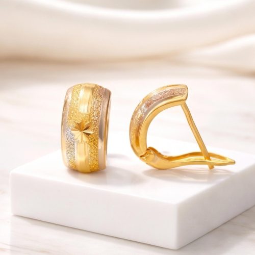 Elevate your everyday style with radiant 22K gold earrings designed by Bafleh Jewellery