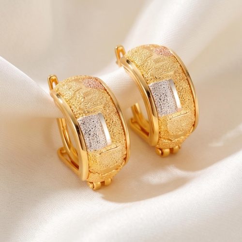 Shine with sophistication in beautifully crafted 22K gold earrings from Bafleh Jewellery