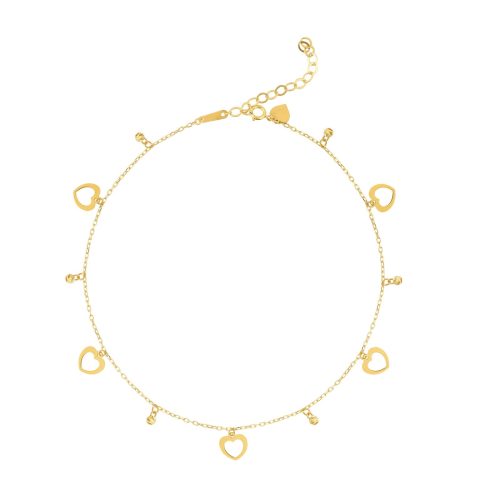 Pure 21K Gold Heart Anklet A Symbol of Grace & Love