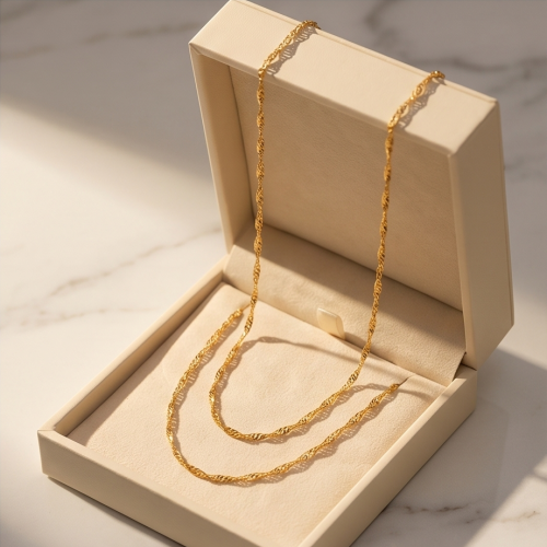 Experience the Perfect Blend of Comfort and Luxury with 21K Lightweight Gold Chains by Bafleh Jewellery