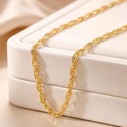 Redefine Modern Elegance with 21K Lightweight Gold Chains from Bafleh Jewellery