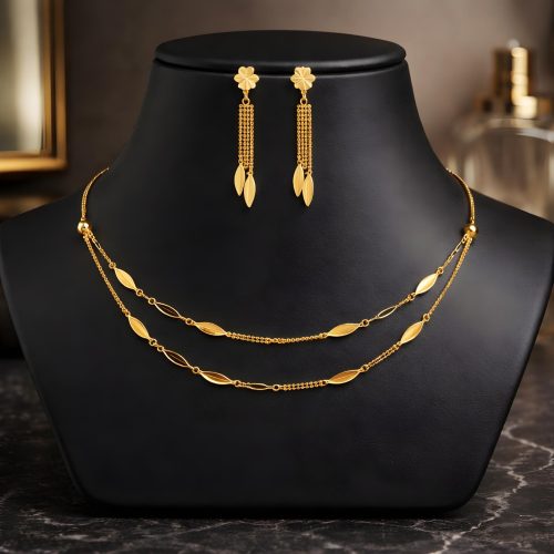 The Essence of Pure Gold in a Featherlight Form Bafleh Jewellery's 22kt Necklace Set is Your New Favorite Heirloom
