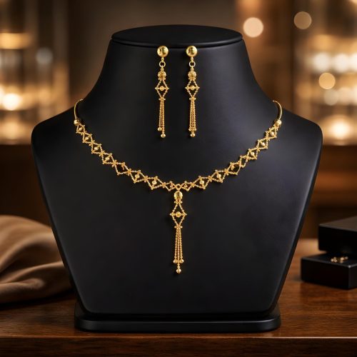 Delicate Yet Dazzling: Bafleh Jewellery Presents the Ultimate Lightweight 22kt Gold Necklace for Modern Women