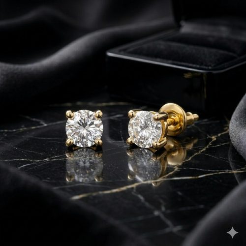 Crafted Brilliance for Contemporary Women  Lab Grown Diamond Earrings by Bafleh Jewellery