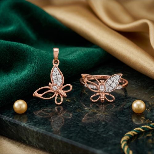 Radiant Butterfly Pendant and Ring Set Collection – Special Price by Bafleh Jewellery