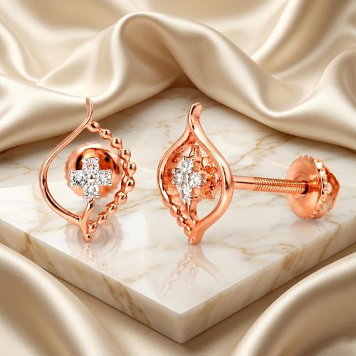 Timeless Sparkle: 14K Gold Natural Diamond Earrings Collection