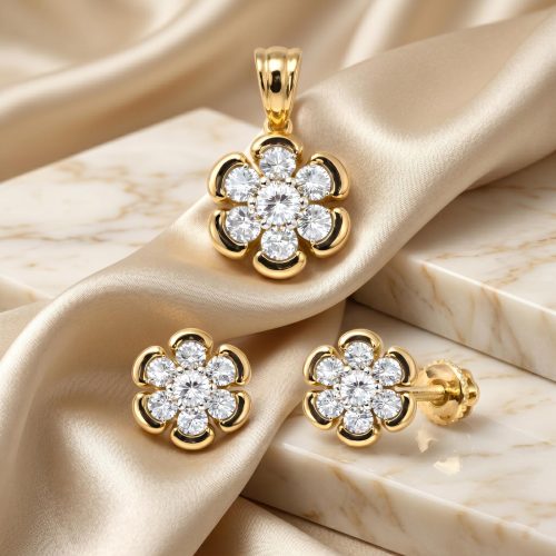 Sparkle with Exclusive 14K Gold Pendant Sets from Bafleh Jewellery