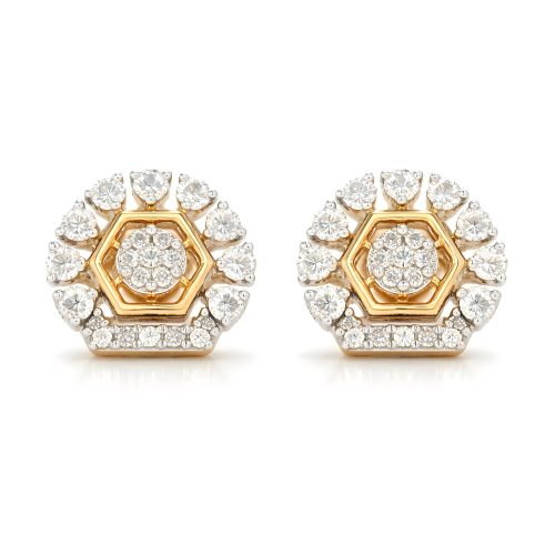 hine Smarter with 14K Gold Natural Diamond Earrings