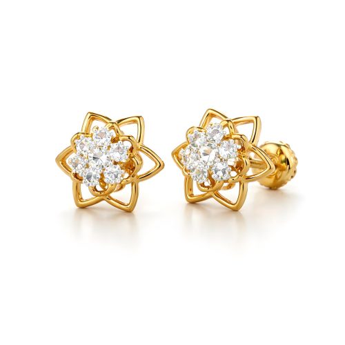 Designed to Shine: Natural Diamond Earrings in 14K Gold
