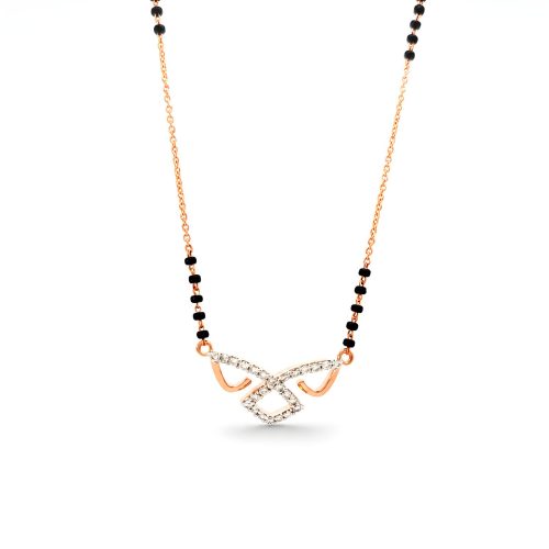 Elegant 14K Gold Mangalsutra with Natural Diamonds Available Only at Bafleh Jewellery