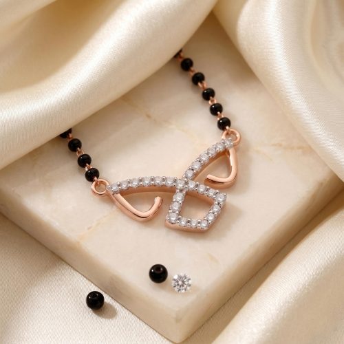Elegant 14K Gold Mangalsutra with Natural Diamonds Available Only at Bafleh Jewellery