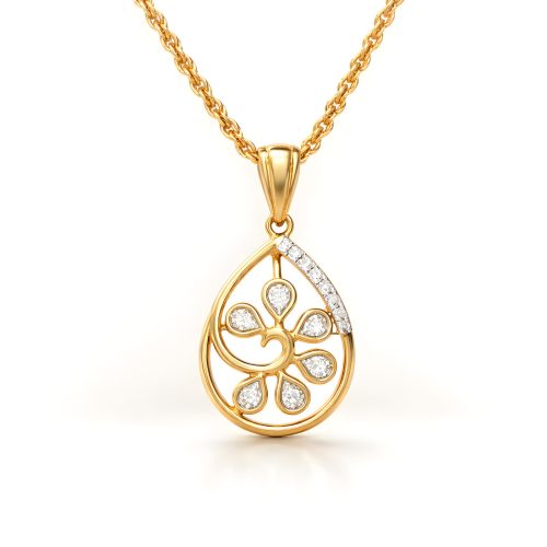 Classic 14K Gold & Natural Diamond Pendant Design Now Available at Bafleh Jewellery